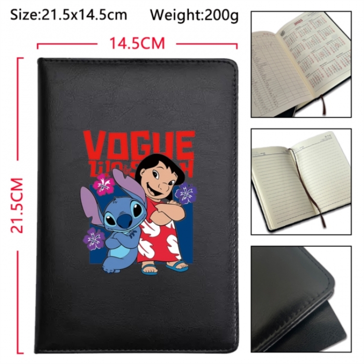 Lilo & Stitch Anime Printed PU Car Thread Notebook Hard Cover 21.5x14.5cm
