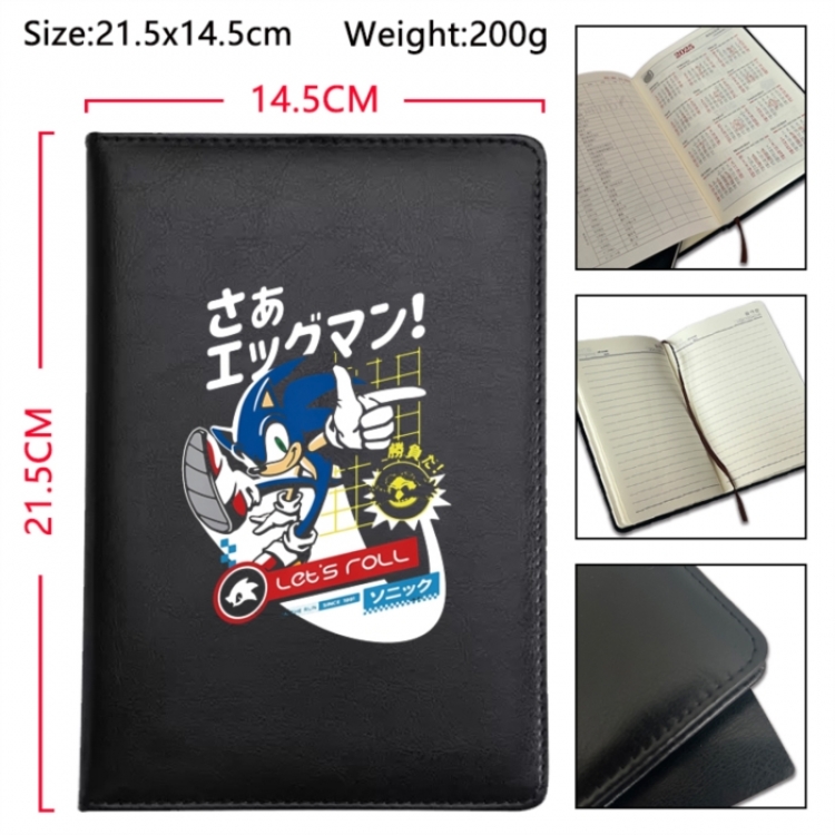 Sonic The Hedgehog Anime Printed PU Car Thread Notebook Hard Cover 21.5x14.5cm