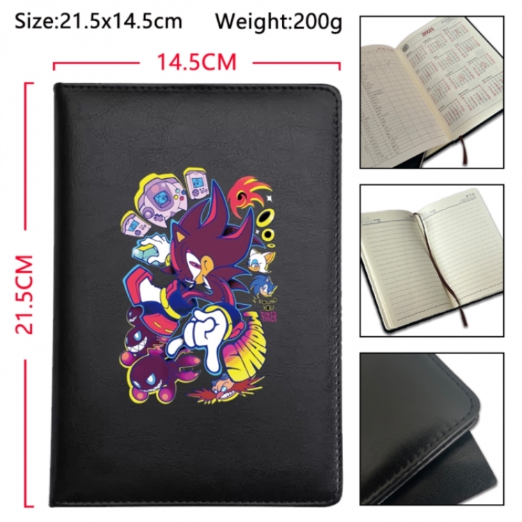 Sonic The Hedgehog Anime Printed PU Car Thread Notebook Hard Cover 21.5x14.5cm