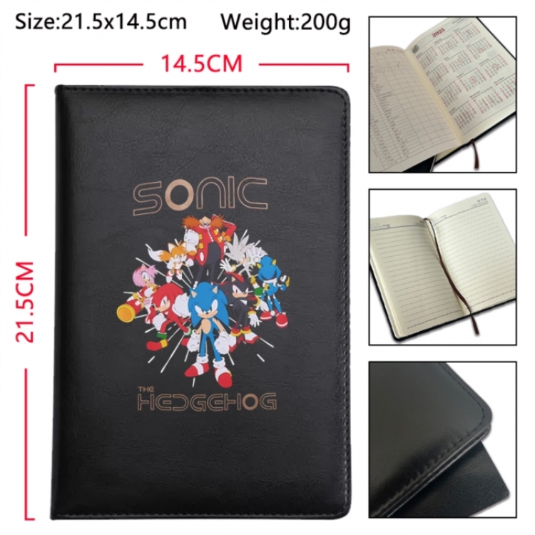 Sonic The Hedgehog Anime Printed PU Car Thread Notebook Hard Cover 21.5x14.5cm