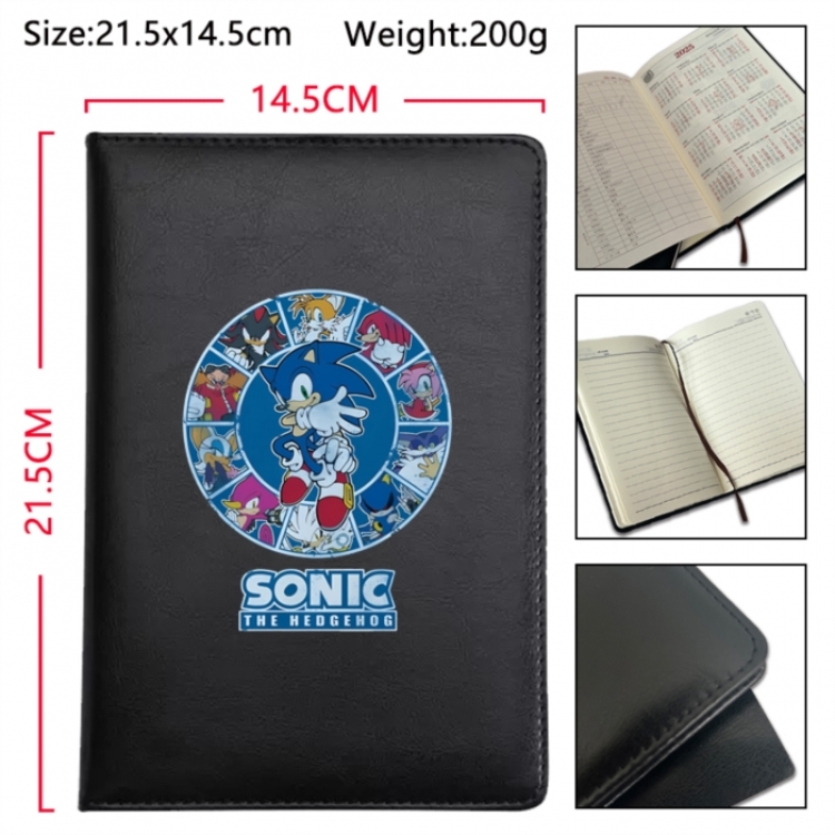 Sonic The Hedgehog Anime Printed PU Car Thread Notebook Hard Cover 21.5x14.5cm