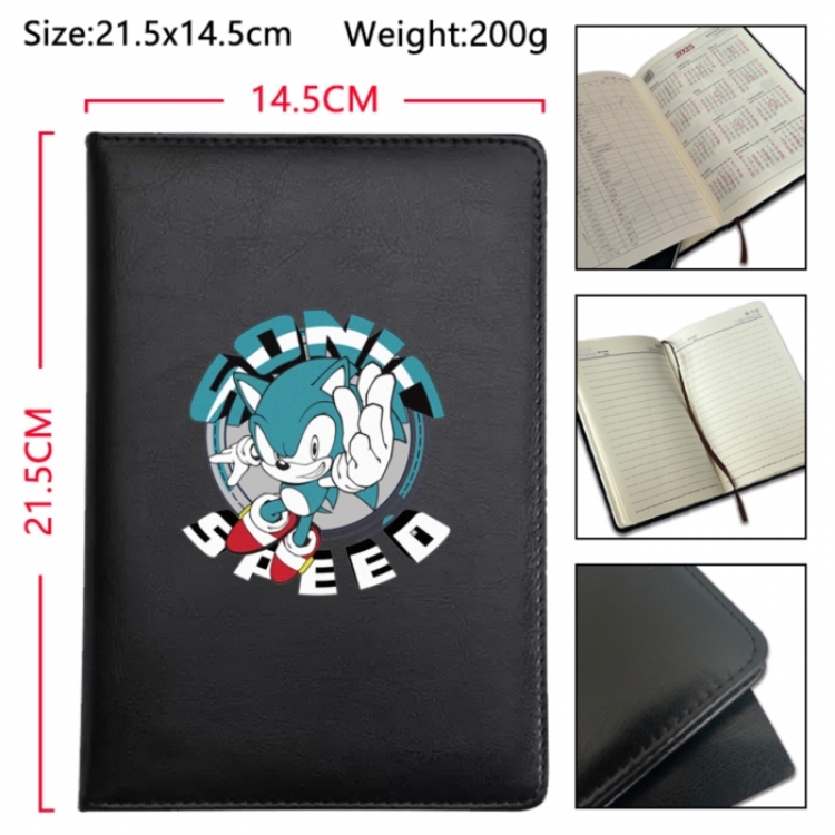 Sonic The Hedgehog Anime Printed PU Car Thread Notebook Hard Cover 21.5x14.5cm
