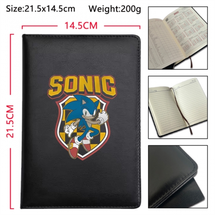 Sonic The Hedgehog Anime Printed PU Car Thread Notebook Hard Cover 21.5x14.5cm