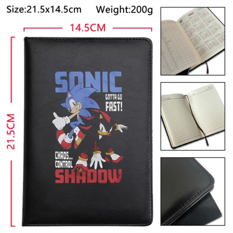 Sonic The Hedgehog Anime Printed PU Car Thread Notebook Hard Cover 21.5x14.5cm