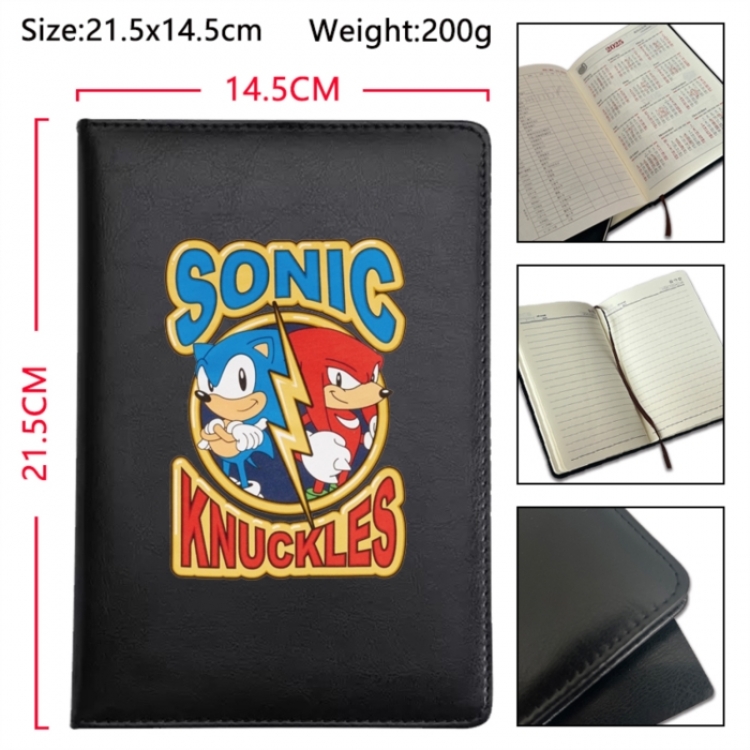 Sonic The Hedgehog Anime Printed PU Car Thread Notebook Hard Cover 21.5x14.5cm