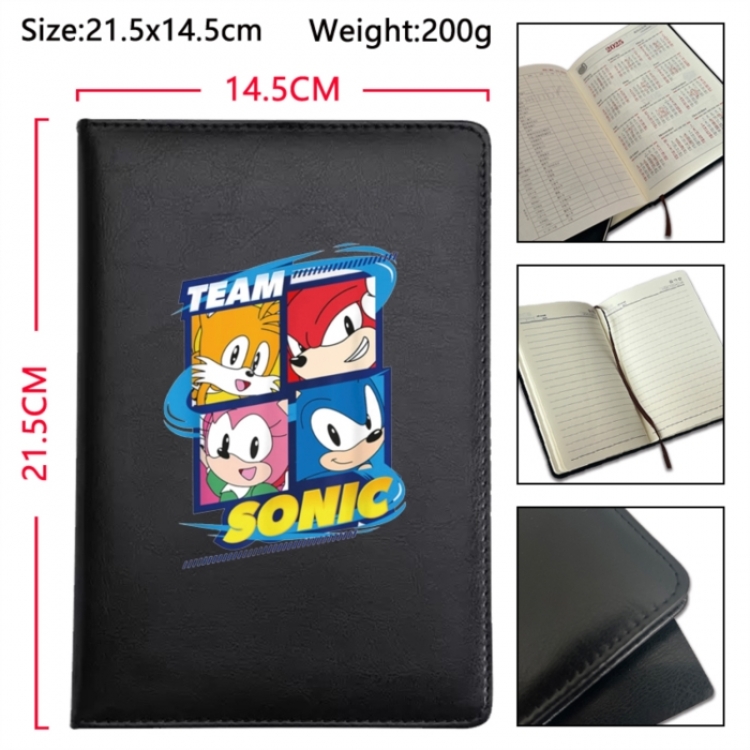 Sonic The Hedgehog Anime Printed PU Car Thread Notebook Hard Cover 21.5x14.5cm