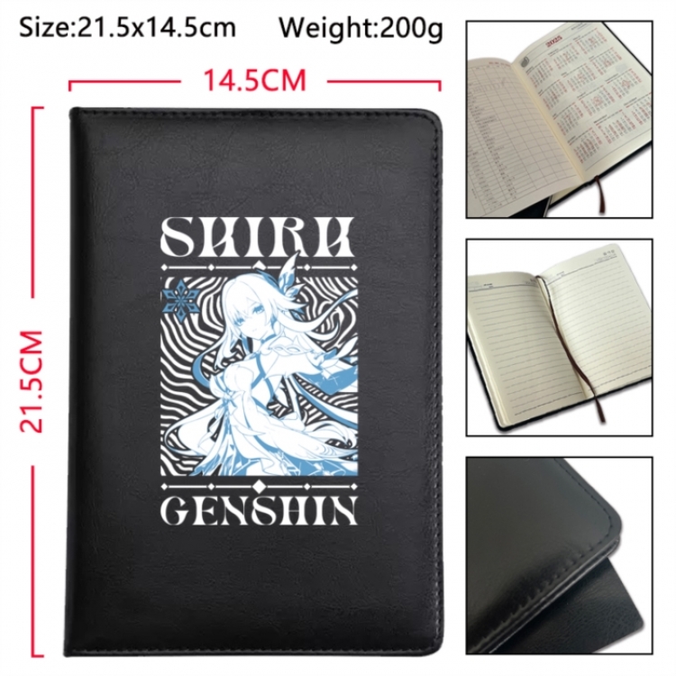 Genshin Impact Anime Printed PU Car Thread Notebook Hard Cover 21.5x14.5cm