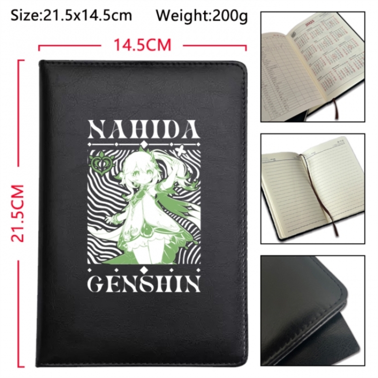 Genshin Impact Anime Printed PU Car Thread Notebook Hard Cover 21.5x14.5cm