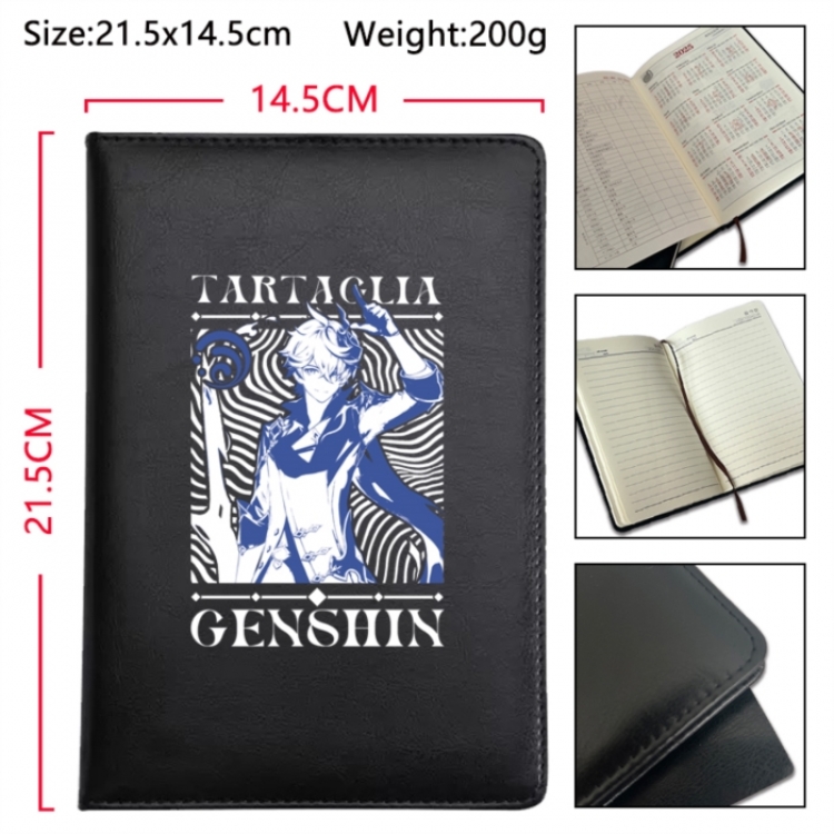 Genshin Impact Anime Printed PU Car Thread Notebook Hard Cover 21.5x14.5cm