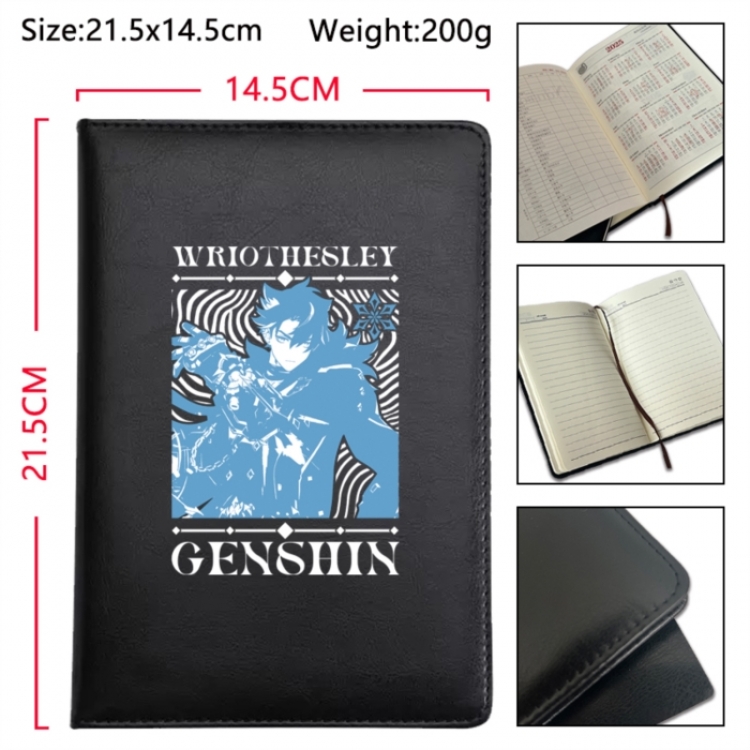 Genshin Impact Anime Printed PU Car Thread Notebook Hard Cover 21.5x14.5cm