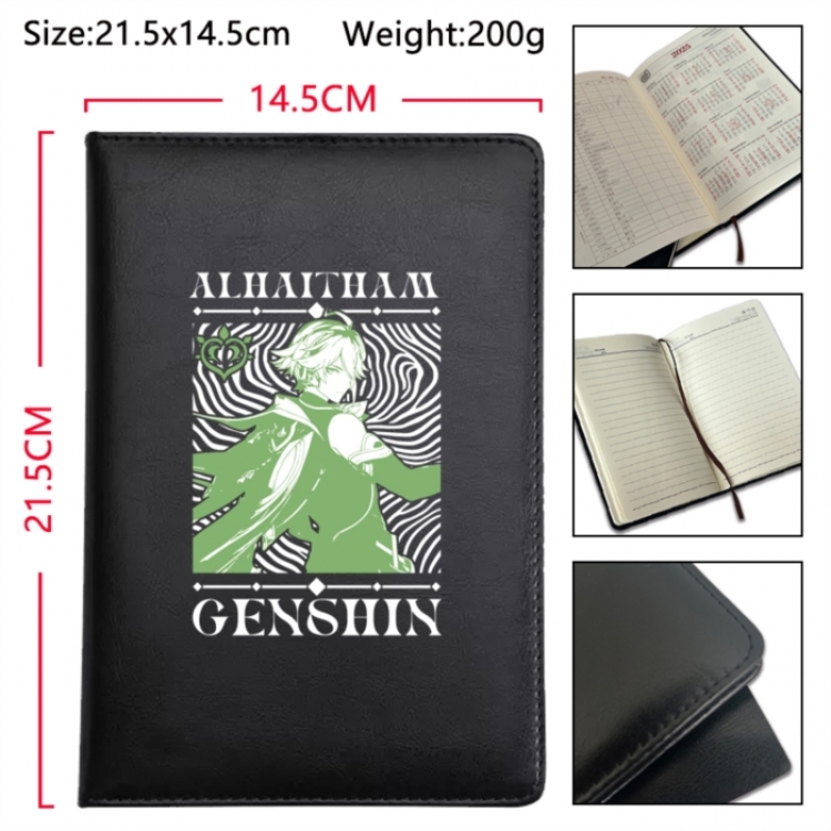 Genshin Impact Anime Printed PU Car Thread Notebook Hard Cover 21.5x14.5cm