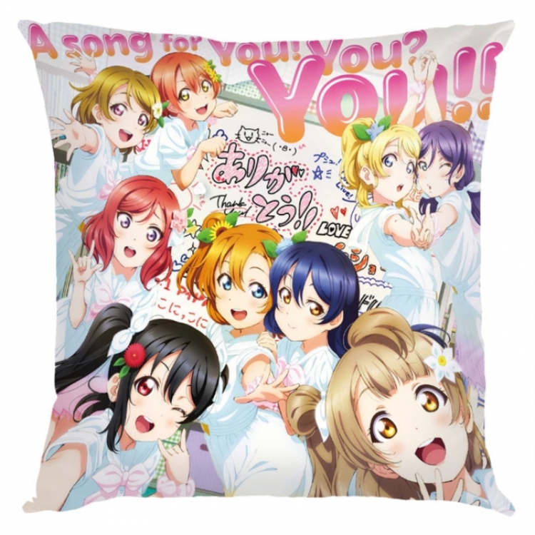 LoveLive Anime square full-color pillow cushion 45X45CM NO FILLING 