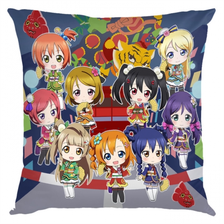 LoveLive Anime square full-color pillow cushion 45X45CM NO FILLING 