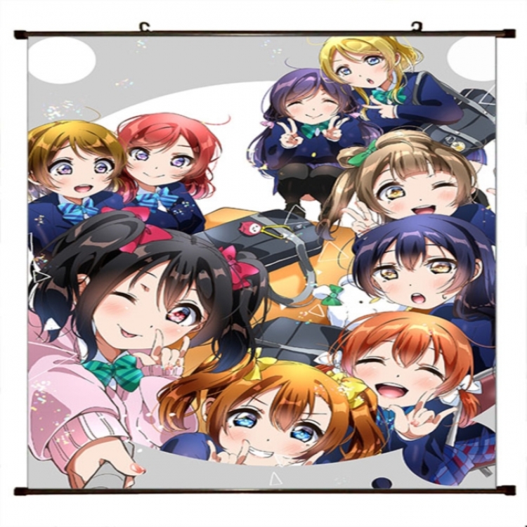 LoveLive Anime black Plastic rod Cloth painting Wall Scroll 60X90CM 