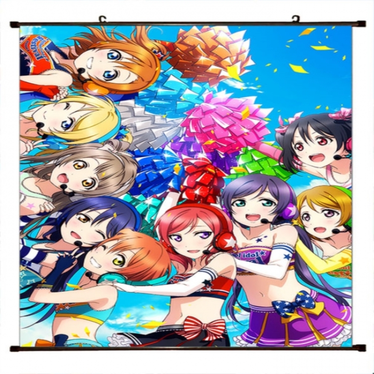 LoveLive Anime black Plastic rod Cloth painting Wall Scroll 60X90CM 