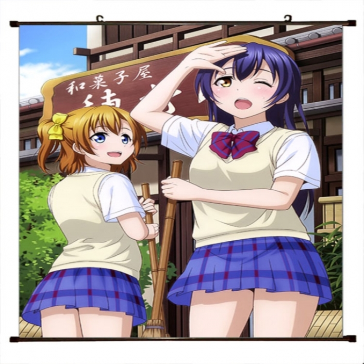 LoveLive Anime black Plastic rod Cloth painting Wall Scroll 60X90CM 