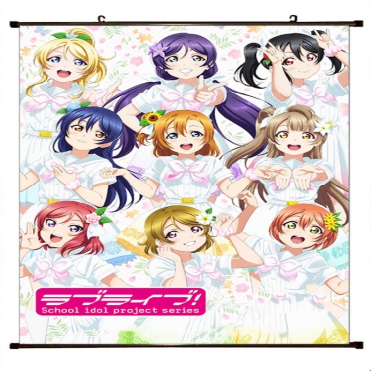 LoveLive Anime black Plastic rod Cloth painting Wall Scroll 60X90CM 