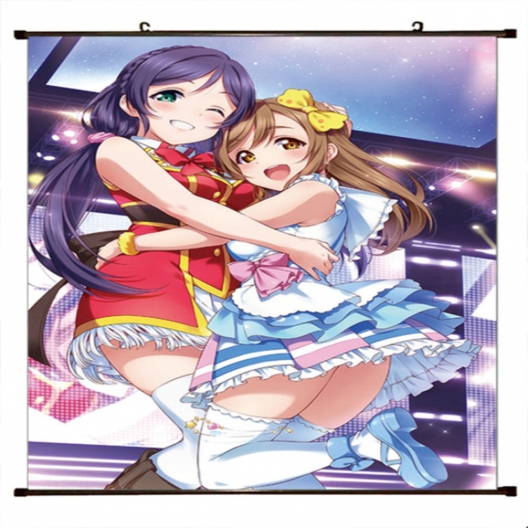 LoveLive Anime black Plastic rod Cloth painting Wall Scroll 60X90CM 