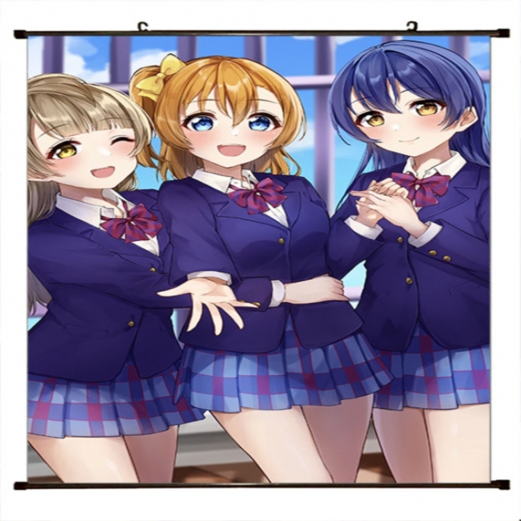 LoveLive Anime black Plastic rod Cloth painting Wall Scroll 60X90CM 