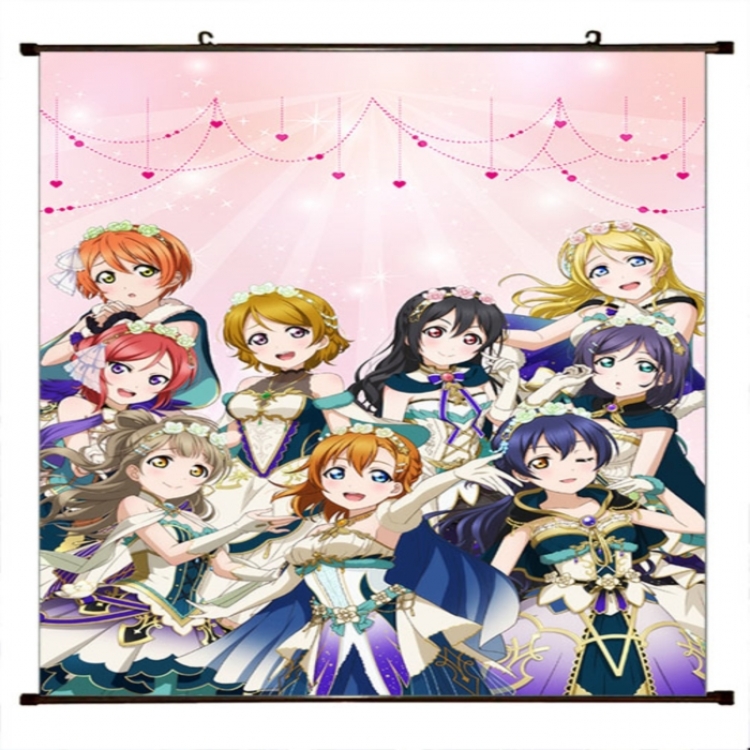 LoveLive Anime black Plastic rod Cloth painting Wall Scroll 60X90CM 