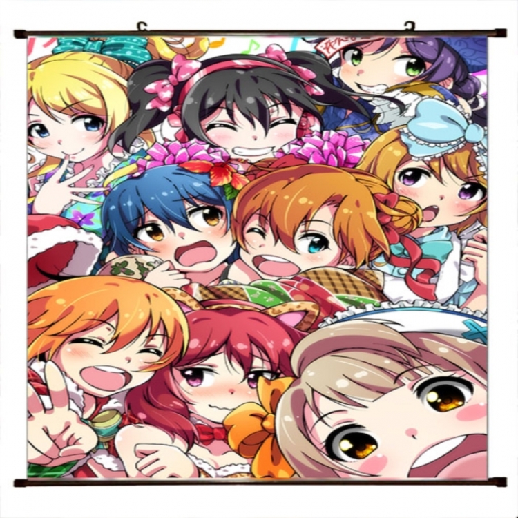 LoveLive Anime black Plastic rod Cloth painting Wall Scroll 60X90CM 