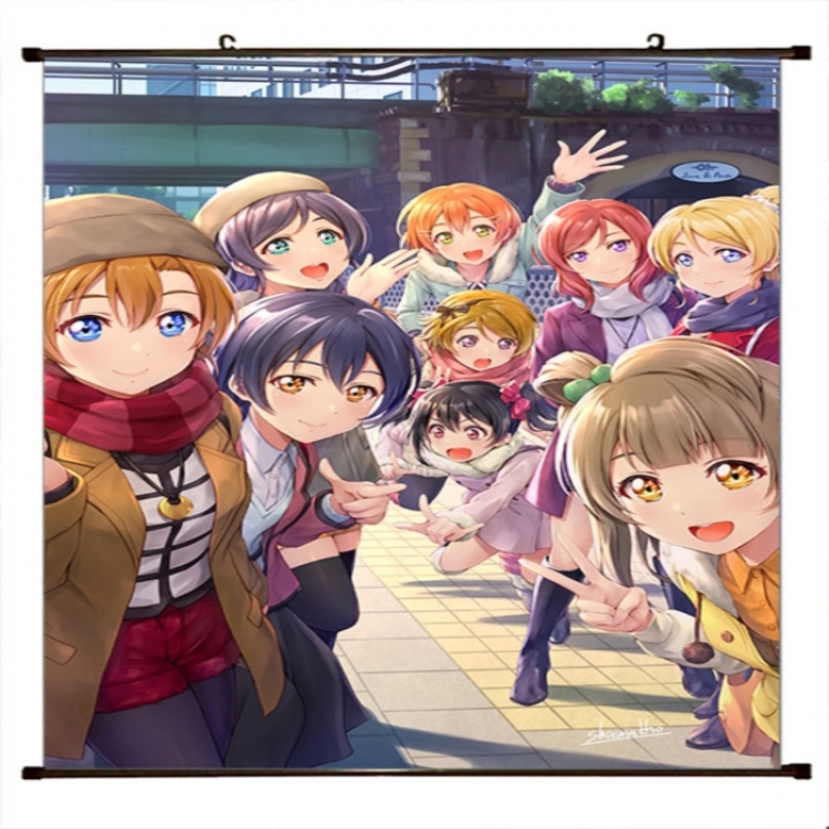 LoveLive Anime black Plastic rod Cloth painting Wall Scroll 60X90CM 