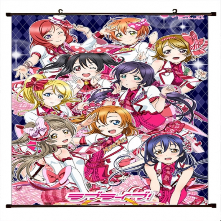 LoveLive Anime black Plastic rod Cloth painting Wall Scroll 60X90CM 
