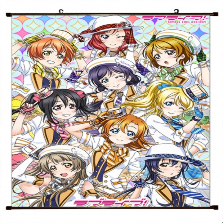 LoveLive Anime black Plastic rod Cloth painting Wall Scroll 60X90CM 
