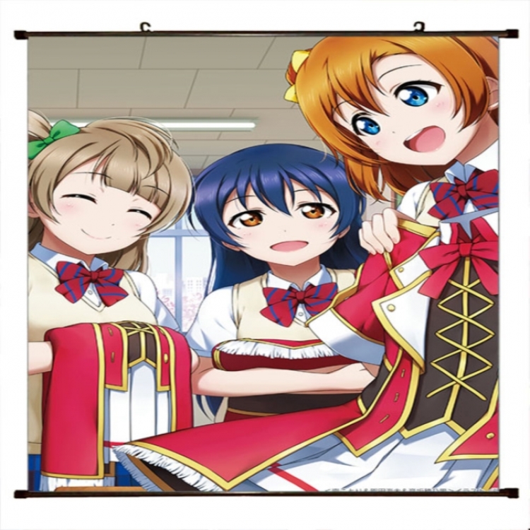 LoveLive Anime black Plastic rod Cloth painting Wall Scroll 60X90CM 