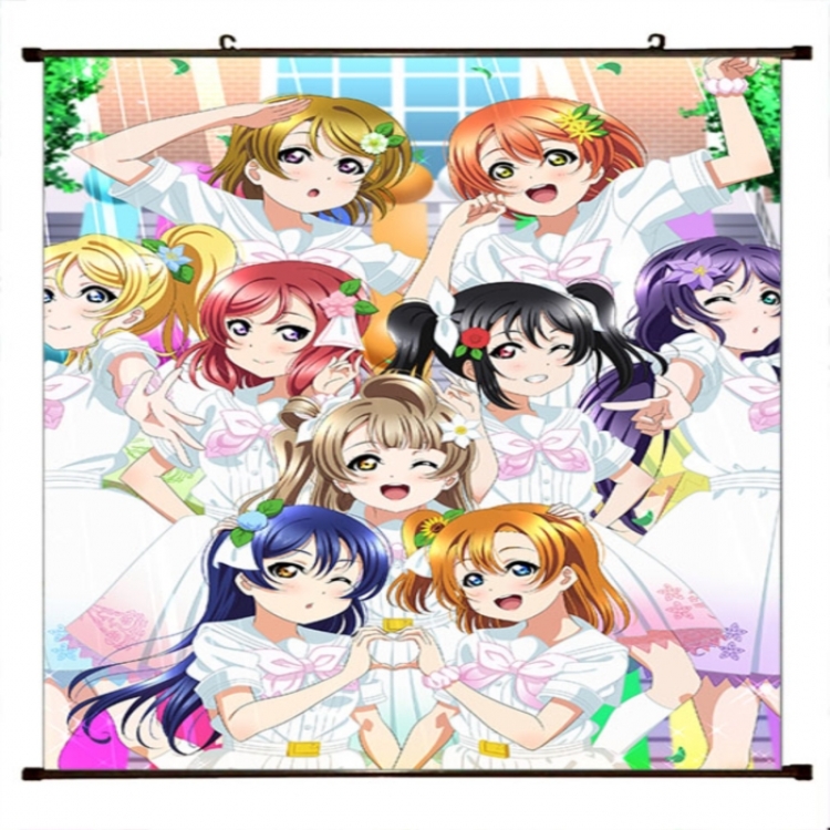 LoveLive Anime black Plastic rod Cloth painting Wall Scroll 60X90CM 