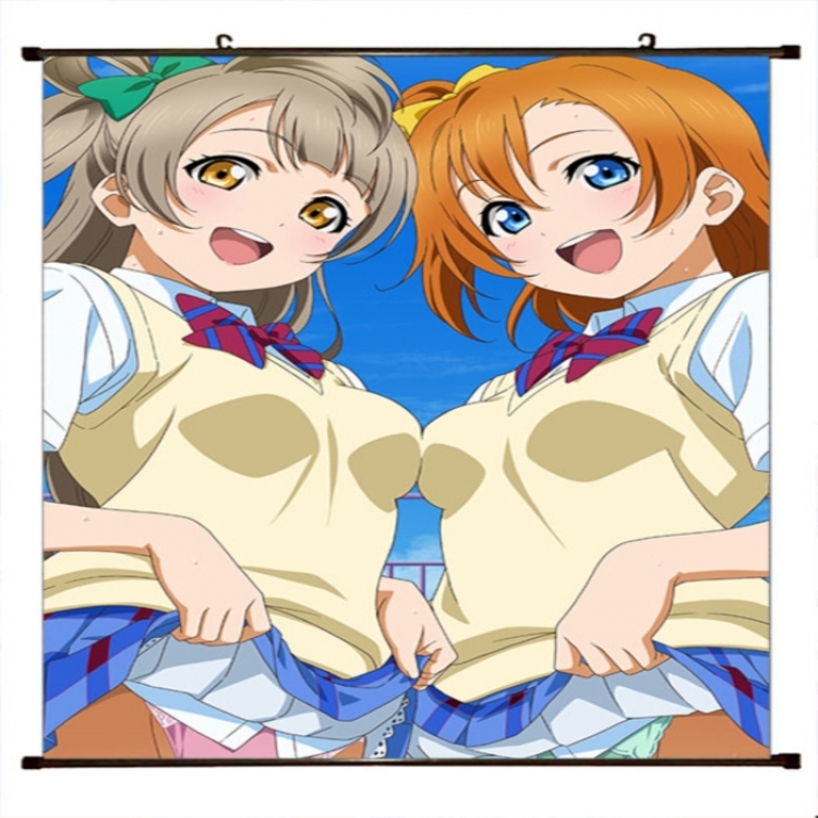LoveLive Anime black Plastic rod Cloth painting Wall Scroll 60X90CM 