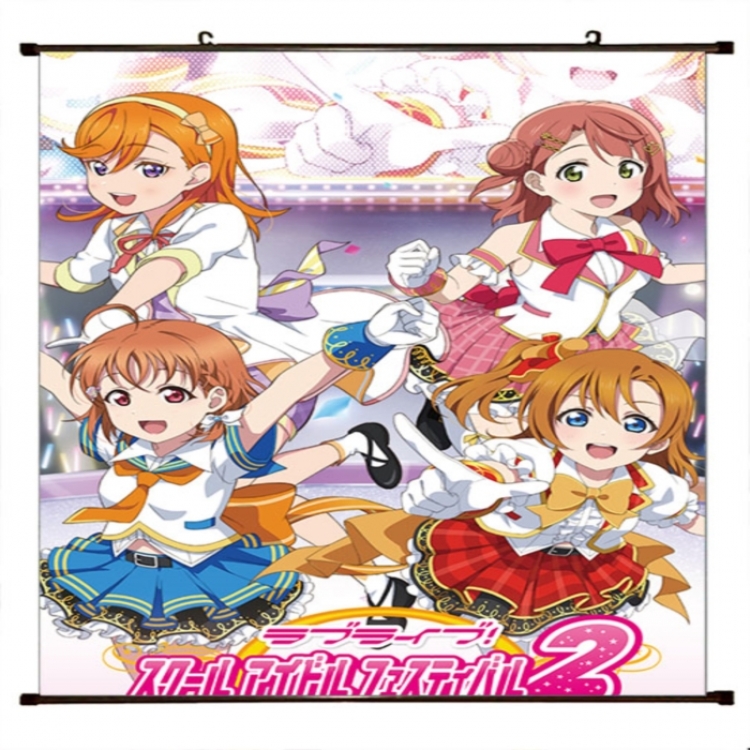 LoveLive Anime black Plastic rod Cloth painting Wall Scroll 60X90CM 