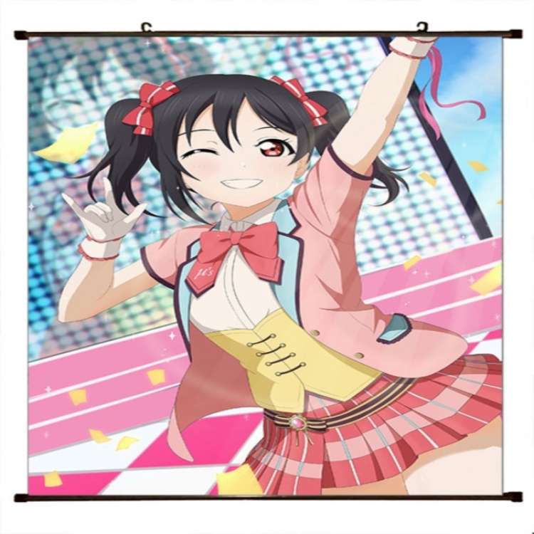 LoveLive Anime black Plastic rod Cloth painting Wall Scroll 60X90CM 