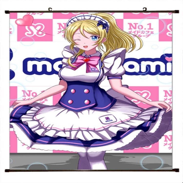 LoveLive Anime black Plastic rod Cloth painting Wall Scroll 60X90CM 