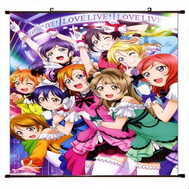 LoveLive Anime black Plastic rod Cloth painting Wall Scroll 60X90CM 