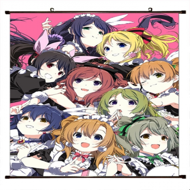 LoveLive Anime black Plastic rod Cloth painting Wall Scroll 60X90CM 