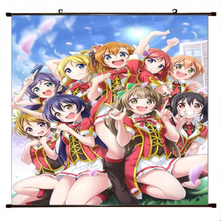 LoveLive Anime black Plastic rod Cloth painting Wall Scroll 60X90CM 