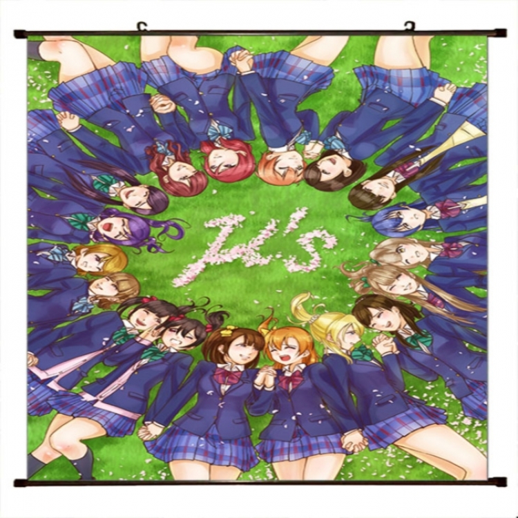 LoveLive Anime black Plastic rod Cloth painting Wall Scroll 60X90CM 