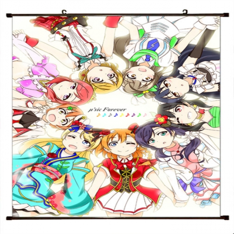 LoveLive Anime black Plastic rod Cloth painting Wall Scroll 60X90CM 