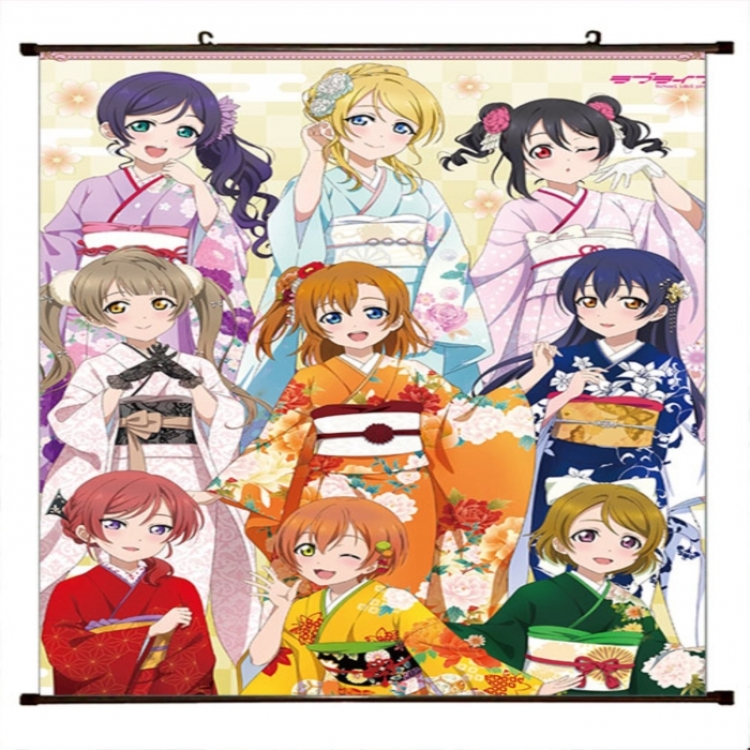 LoveLive Anime black Plastic rod Cloth painting Wall Scroll 60X90CM 