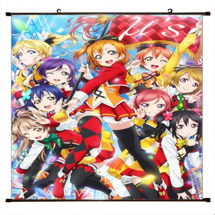 LoveLive Anime black Plastic rod Cloth painting Wall Scroll 60X90CM 