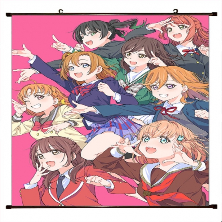 LoveLive Anime black Plastic rod Cloth painting Wall Scroll 60X90CM 