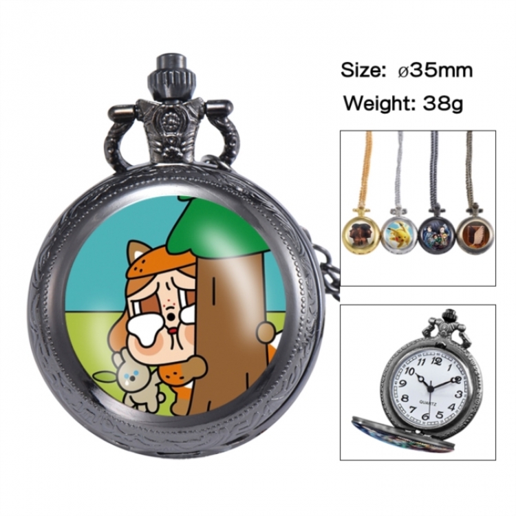 CryBaby Anime peripheral European and American retro flip pocket watch 35mm