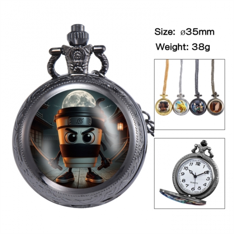 Italian-Brainrot Anime peripheral European and American retro flip pocket watch 35mm