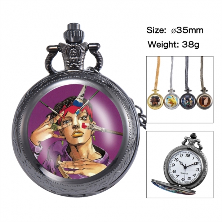 JoJos Bizarre Adventure Anime peripheral European and American retro flip pocket watch 35mm