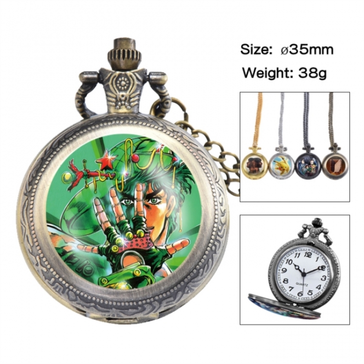 JoJos Bizarre Adventure Anime peripheral European and American retro flip pocket watch 35mm