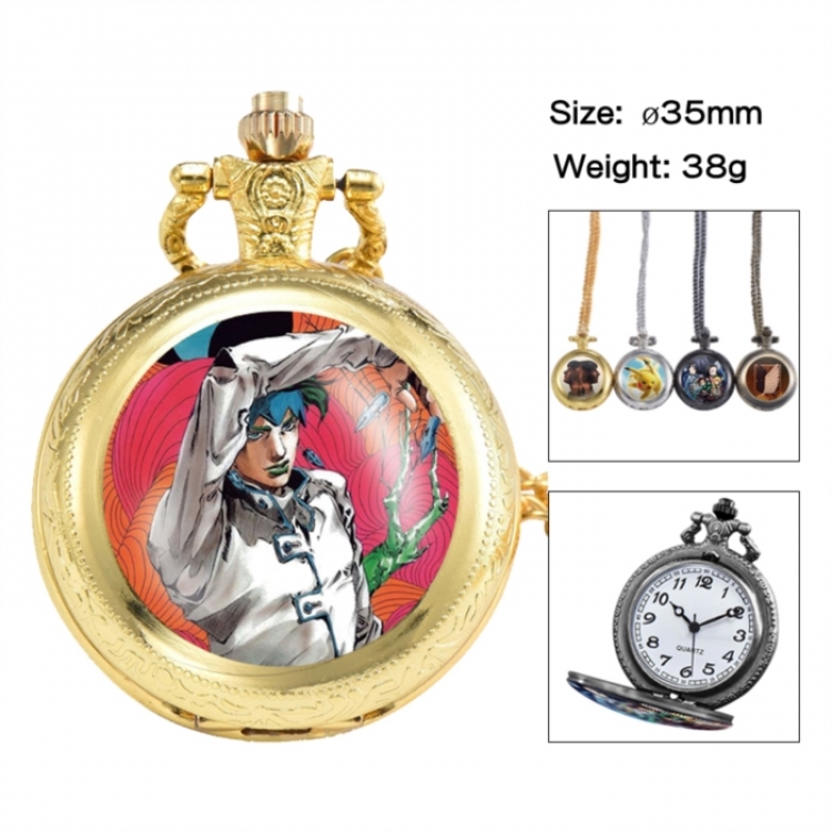 JoJos Bizarre Adventure Anime peripheral European and American retro flip pocket watch 35mm