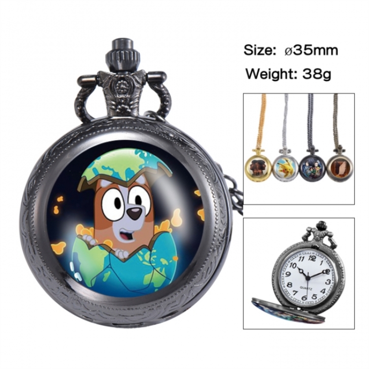 Bluey Anime peripheral European and American retro flip pocket watch 35mm