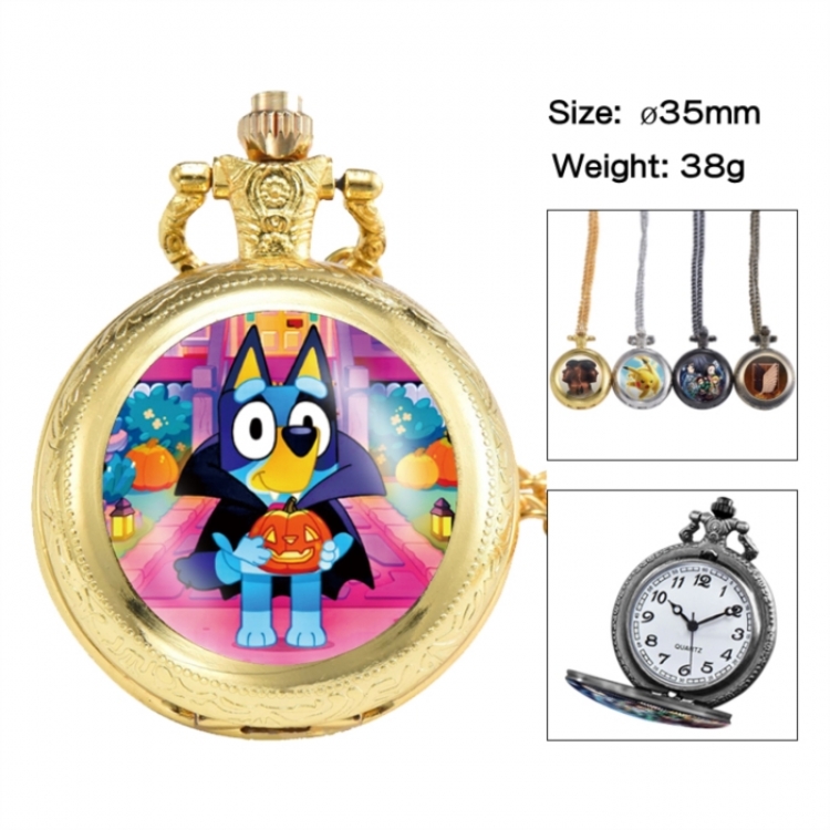 Bluey Anime peripheral European and American retro flip pocket watch 35mm