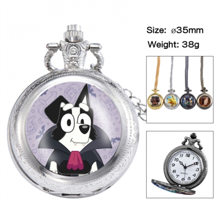 Bluey Anime peripheral European and American retro flip pocket watch 35mm